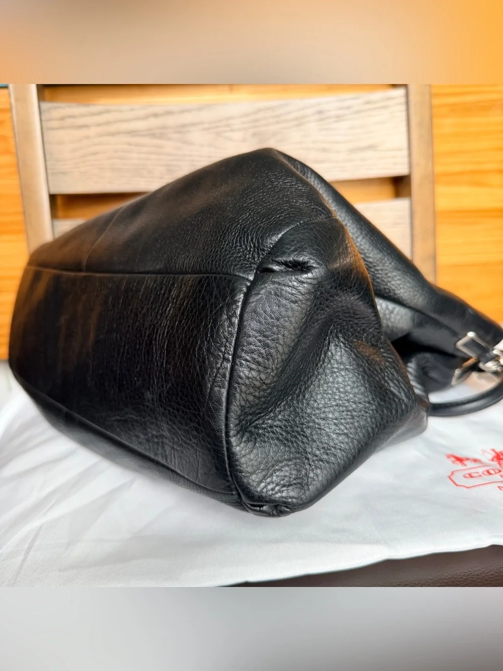 Coach Madison Phoebe pebbled leather shoulder bag in black
